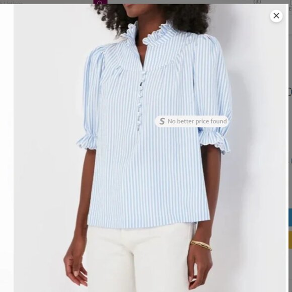 Pomander Place Tops - Pomander Place Shirt Blue White Striped Tuckernuck Preppy Dunmore  Selena blouse